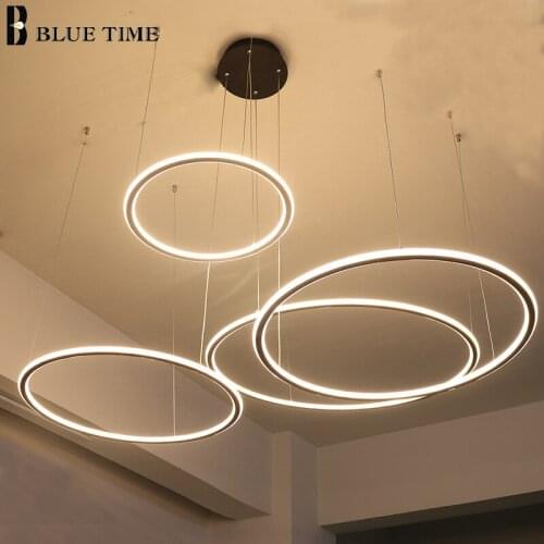 Modern LED Chandelier Home Lights For Living Room Dining Room Parlor Circle Rings Hanging Ceiling Chandeliers Indoor Lighting