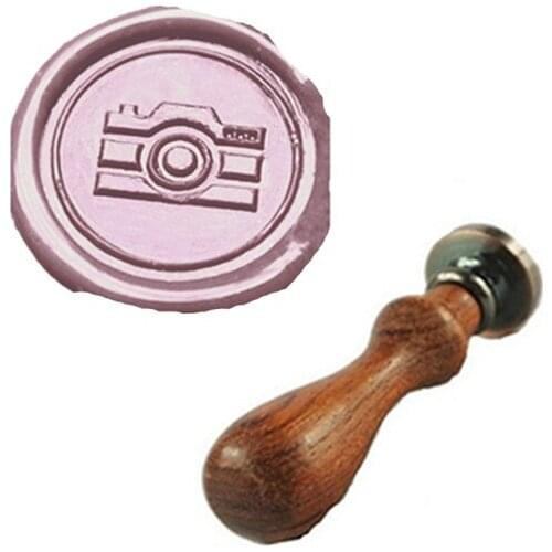 Vintage Camera Custom Picture Logo Wedding Invitation Wax Seal Sealing Stamp Rosewood Handle Set Kit
