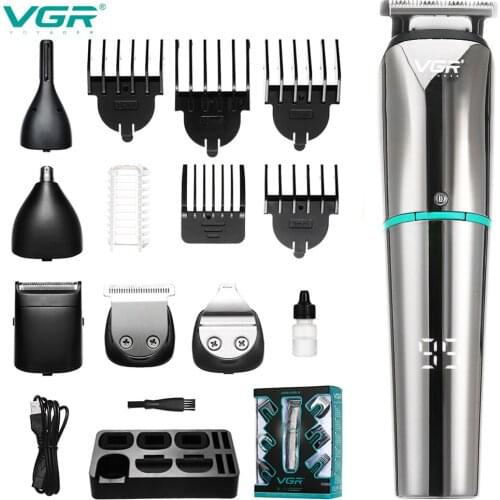 All in One Wet Dry Hair Trimmer Beard Grooming Trimer Facial Body Hair Clipper Professional Hair Cutting Machine Set for Men