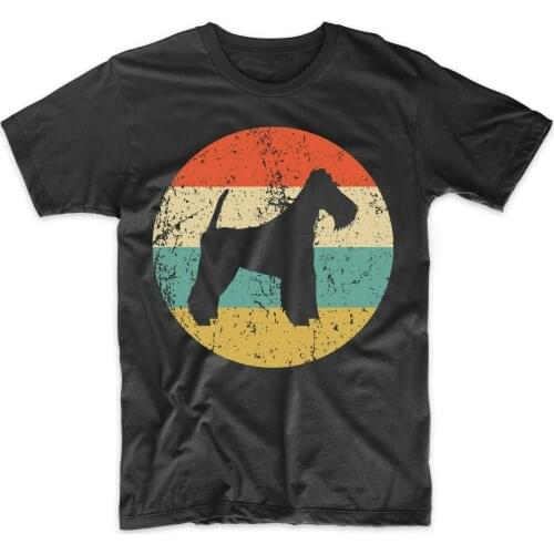 Retro Fox Terrier Icon Funny Dog Lovers Gift T-Shirt. Summer Cotton O-Neck Short Sleeve Mens T Shirt New Size S-3XL