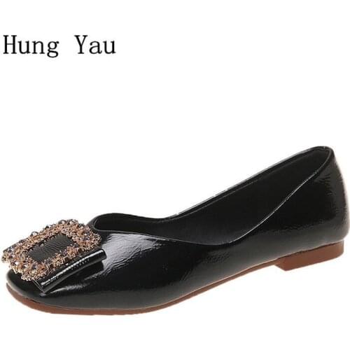 Women Flats Casual Shoes Loafers Shallow Square Toe Fashion Crystal Outdoor Summer Breathable Female Platform Slip On