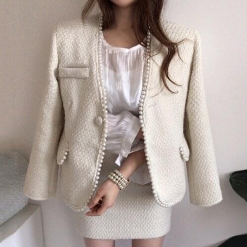 French Style Long Sleeve Cardigan Coats Women Elegant V Neck Office Ladies All Match Jacket Women Autumn 2021 Fashion Thick Tops