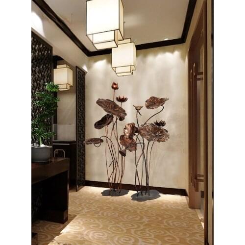 Zq Hotel Lobby Decoration Lotus in Autumn Floor Outdoor Model Room Hall Iron Art Sculpture