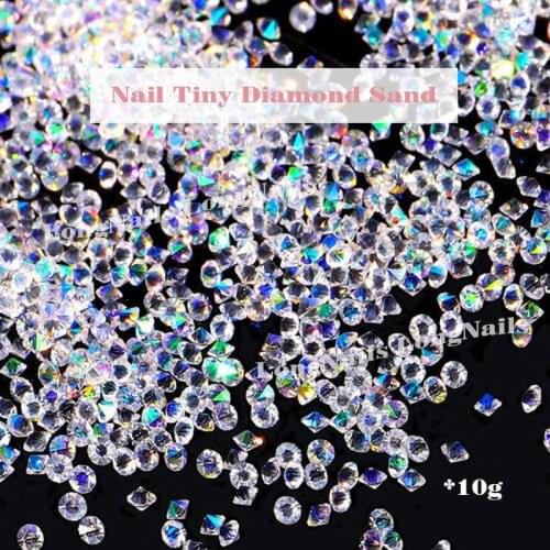 1.2mm AB Transparent Tiny Diamond Sand Rhinestones Glass Clear-White/Black/Pink Candy Diamonds Decora Nail ART MicorStones !2021