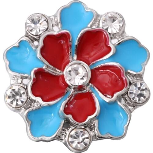 10pcs/lot New Beauty Flower Metal Ginger Snap Buttons 18mm Jewelry Fit 18mm/20mm Snap Bracelet Jewelry For Women