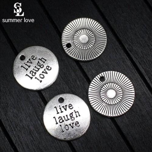 10Pcs/lot Inspirational Diy Message Charms Antique Silver Color Live Your Dreams Charm Pendant for Jewelry Making DIY Handmade