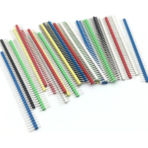 12pcs/Set Pin Header Connector Male 2.54mm Pitch Pin Header Strip Single Row 40 pin Connector Kit for PCB board