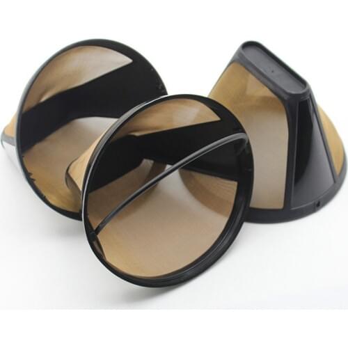 Coffee Maker Accessories Stainless Steel Reusable Cone-Style Kitchen Gadgets Coffee Filter Handmade Kitchenware 1 pcs