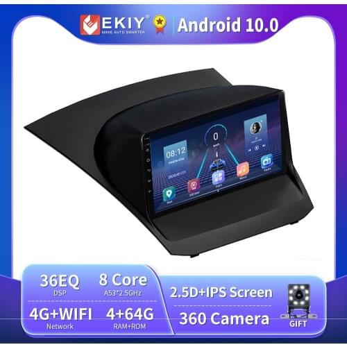 EKIY 8 Core 4G/WIFI Car Radio Stereo Multimedia Player For Ford Fiesta 2009-2017 Android 9.0 DSP Tape Recorder Split Screen OBD2