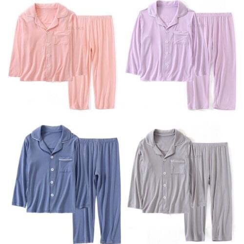 Summer Children Cotton Pajamas Sets Baby Boys Long Sleeve Pant 2PCS Toddler Soft Casual Nightwear Suits Kids Home Sleep Clothing