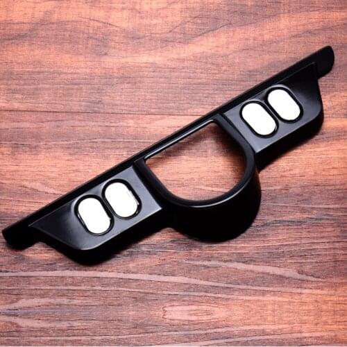 Black Switch Dash Panel Accent Cover With Chrome Inserts For Harley Touring Electra Street Glide 1992-2013 Models