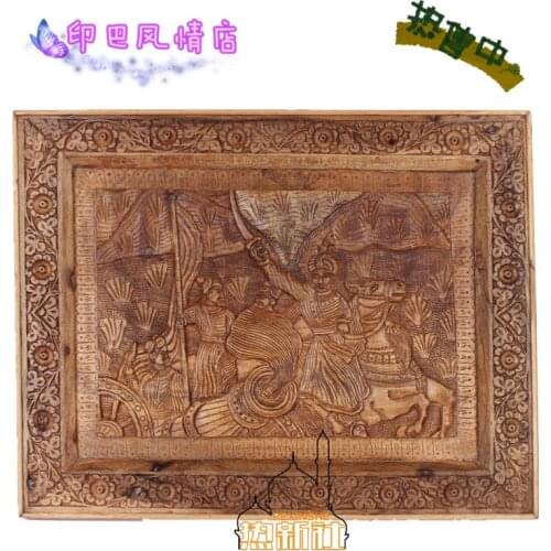 Imported handmade solid wood antique carvings in Pakistan antique figure painting decorative painting decorative painting