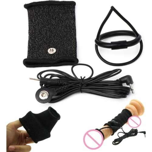 Adult Diary Penis Sleeve Silcone Glans Ring Electro Shock Sex Toy Electrical Stimulation Penis Ring Medical Themed Toy Accessory