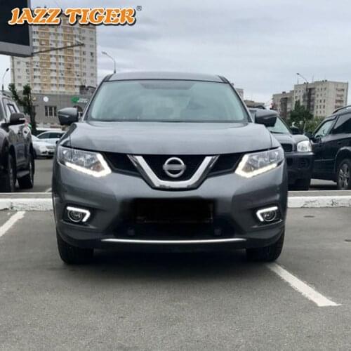 Daytime running lights For Nissan X-trail Xtrail T32 2014 2015 2016 Drl with turn signals LED For car auto DRL Fog headlights