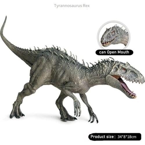 Large 34x8x18cm Jurassic Indominus Rex Action Figures Open Mouth Savage Tyrannosaurus Dinossauro World Animals Model Kid Toy