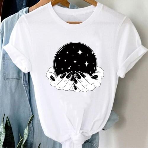 T-shirts Women Cartoon 90s Space Fashion Clothing Short Sleeve 90s Clothes Graphic Tshirt Top Lady Print Female Tee T-Shirt