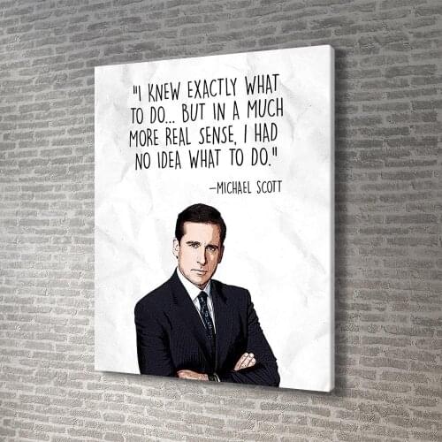 Canvas Michael Scott Poster Inspirational Quotes Wall Art Print Painting Wall Pictures Bedroom Decor Framed
