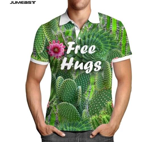 Jumeast Brand Men Women 3D Printed Sweatshirt Hip Hop Natural Plant Cactus Polo T Shirt Hip Hop Sport Pullover Tops Tees