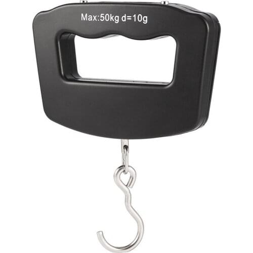 Black 50kg Pocket LCD Digital Fishing Hanging Electronic Scale Hook Weight Digital Scales Fishing Scale