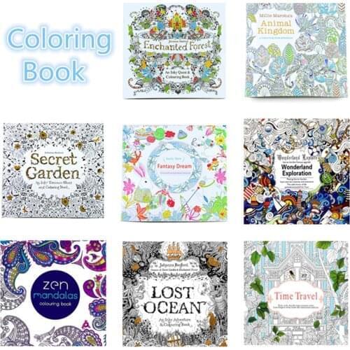 8 pcs 12 Pages Animal Kingdom English Edition Coloring Book For Children Adult Relieve Stress Kill Time Painting Drawing Books