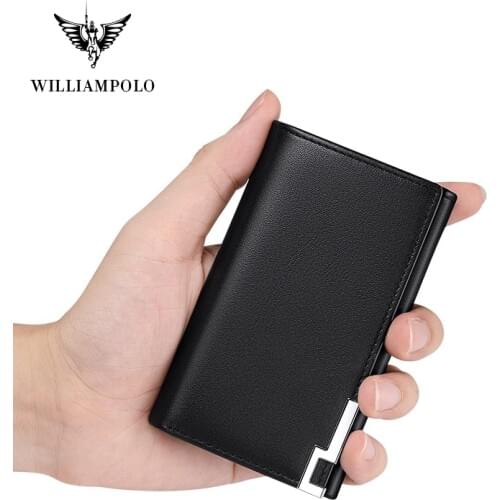 WILLIAMPOLO Genuine Leather Housekeeper Key Wallet Man Ring Case Holder Cash Pouch Purse PL196133