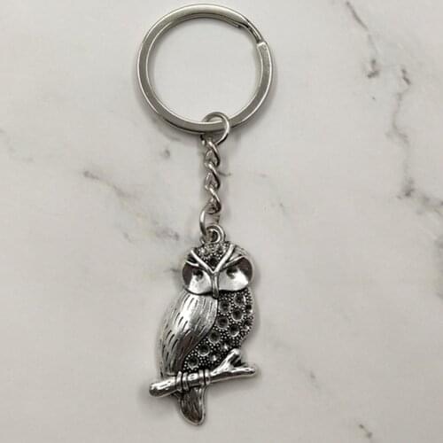 New Fashion Keychain owl Charms Pendants DIY Men Jewelry Car Key Chain Ring Holder Souvenir For Gift
