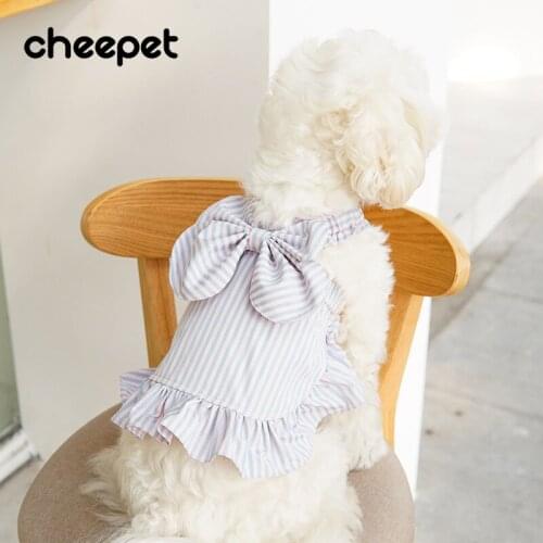 Pet Clothing Spring Summer Cute Dog Bow Strap Dress Teddy Maltese Dress Puppy Teddy Bichon Cloth