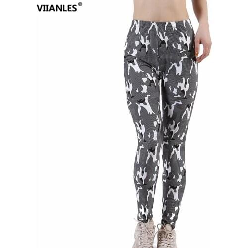VIIANLES Wholesale New Style Womens Pants Hot Sale Pants Printing Breathable Skinny Legging Sexy Fitness Push Up Summer Thin