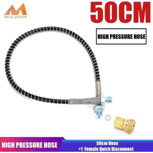 Paintball 50cm Long High Pressure Hose with Spring Wrapped for Pneumatics Equipment Air Refilling M10x1 Male Thread