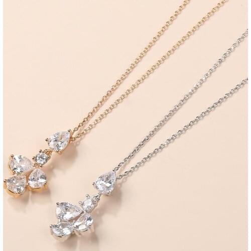 White Zircon Pendant Handmade Sweet Necklace Women Girl Necklace Jewelry Collier Femme Choker Bijoux Lucky Birthday Gift