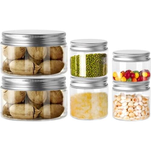 Clear Round Wide Mouth Jar and Lids Empty Cosmetic Containers Travel PET Storage Bottle Household Storage Products