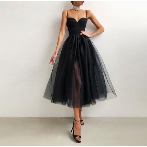Mesh Sexy Spaghetti Strap Party Womens Dress High Waist Solid Female Dresses Summer Elegant Casual Fashion Lady Clothes 2021
