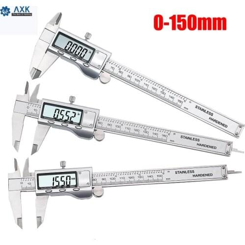 Vernier Caliper Micrometer Axk Metal Stainless Steel 6-inch 150mm Digital 0-150mm 0.01mm Electronic Measuring Oloey