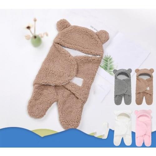 Baby Girls Thin Sleeping Bag Newborn Boys Cute Bear Split Legs Sleepsack Infant 1 2 3 Month Sleepwear Imitation Cashmere Pajamas