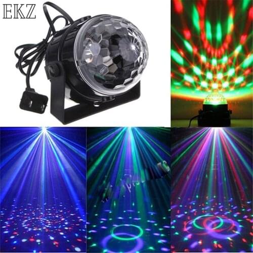 LED Disco Party Lights Crystal Magic Ball Effect Lights 3W Sound Activated Laser Projector RGB Stage Lighting Effect Lamp Light