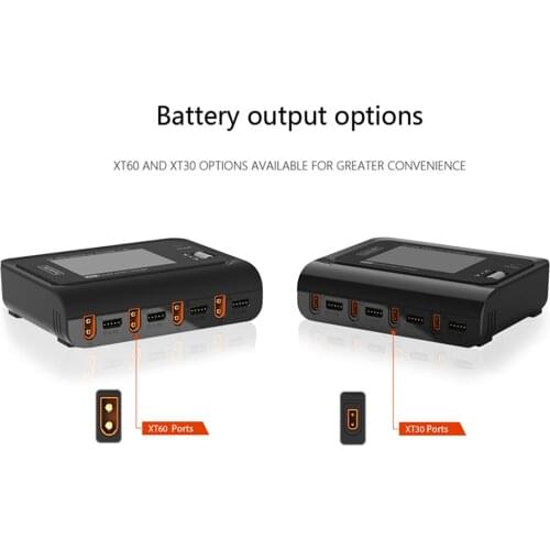 ToolkitRC M4Q 4x50w 5A 1-4S AC 100W 4Port XT60 XT30 DC Smart Charger 3.5'' ARM IPS Bright Clear Wide Angle Display Screen 32bits