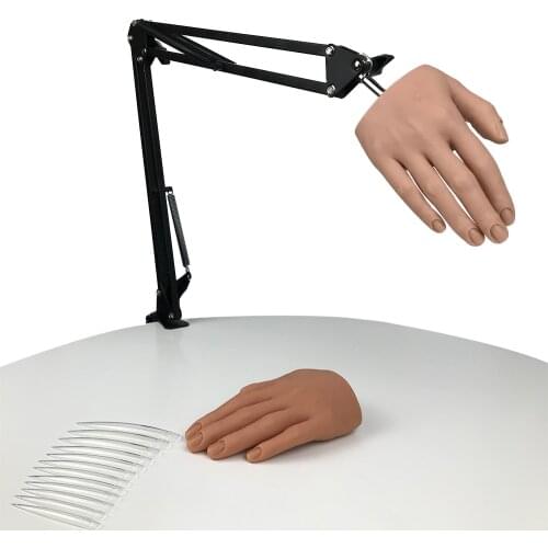 Practice Hand for Acrylic Nails With Tips Adult Mannequin with Flexible Finger Adjustment Display Model Moveable Nails