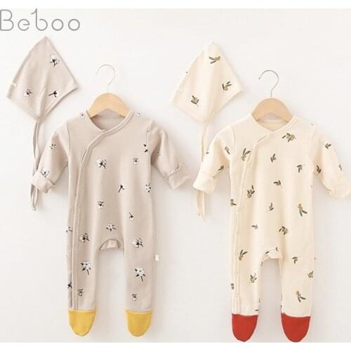 Spring 2021 New Baby Clothes Ins Korean Style Cotton Rompers For Boys And Girls 2pcs Jumpsuit Baby Costume Newborn Infants 0-24m
