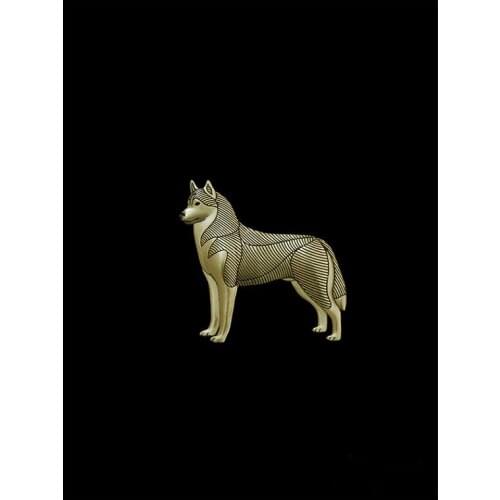 Siberian Husky legend vintage brooches plated silver plated men brooches fashion jewelry hand of king