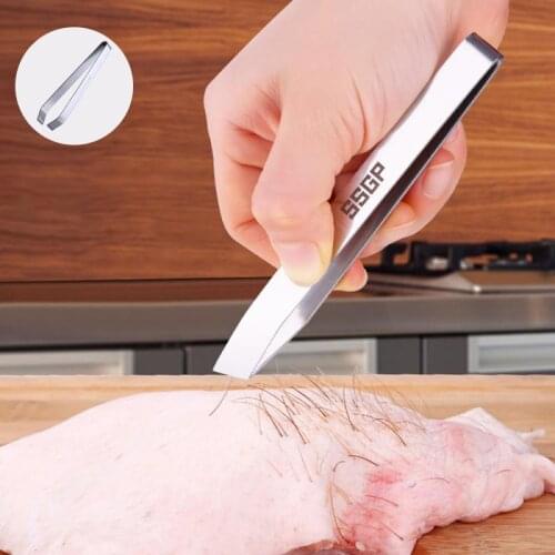 2 Style Stainless Steel Pig Hair Clipper Pull The Chicken Fish Bones Hair Clip Tweezers Hair Removal Pliers Kitchen Tools 1PC