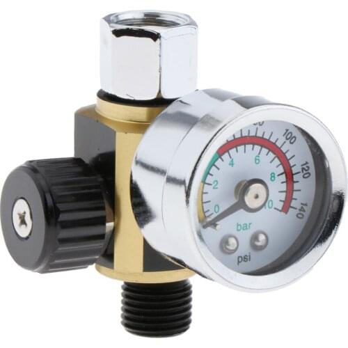 High Quality Adjustable Spray Paint Gun Air Pressure Valve Regulator 0-140PSI/10Bar For Spray Gun