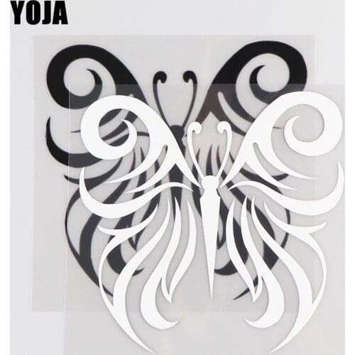 YOJA 13×12.8CM Cartoon Animals Butterfly Fashion Decal Car Stickers Vinyl Pattern Black/Silver 19C-0075