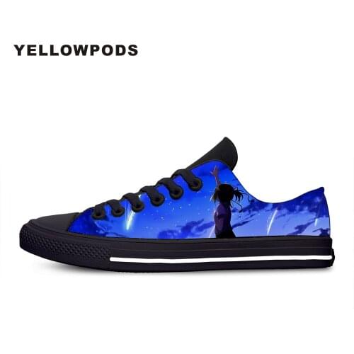 Flats Classic Canvas Shoes Hot Cute Handiness Youth Moving Movie Your Name Women Woman Black Flats 3D Print Casual Fashion Shoes