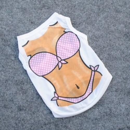 Puppy Pet Doggy Dogs Vests Cats Muscle Bikini Vest Coat Cotton T-shirt Clothes XS/S/M/L