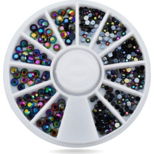 1 Pcs Sexy Black AB Drill Nail Mirror Glitter Powder Metallic Color Nail Art UV Gel Polishing Chrome Flakes Decorations Manicure