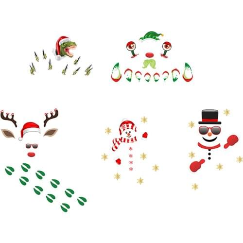 1PC PVC Christmas Stickers Funny Christmas Theme Garage Door Refrigerator Stickers Festival Decoration Props Supplies
