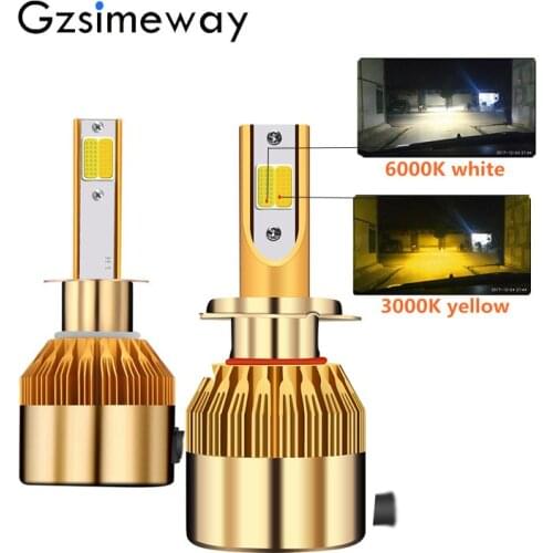 2PCS car H7 led H4 headlight H1 H11 HIR2 HB3 H16(JP) bulbs Dual color 3000k 6000k H3 H9 Hb4 9006 H27 880 881 auto fog lamp 12V