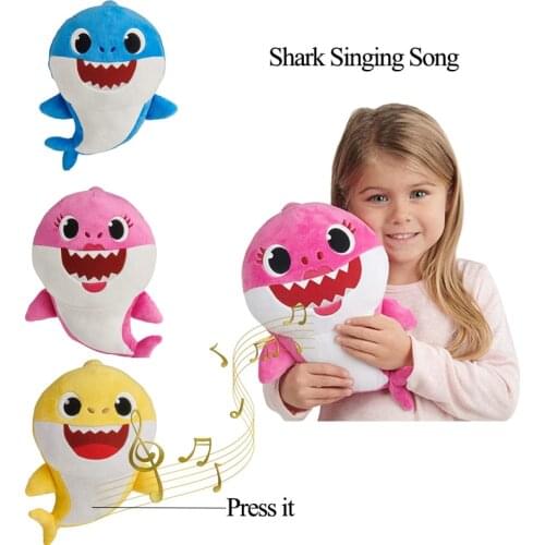 3pcs Baby Sharks Enjoyfeel Music Sound Baby Doll Soft Cartoon Stuffed Kawaii Plush Toys LOLS Singing English Song Boy Girl Gifts