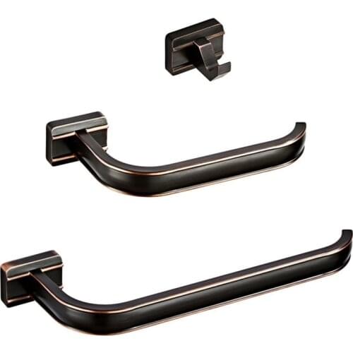 3pcs/set Towel Racks Bars Black Antique Brass Towel Holder Bath Rack Rails Pants Hanger Bathroom Accessories Wall Shelf