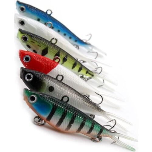 6PCS Winter Fishing Lure Soft VIB Tail Bait 9.5cm 21g Isca Artificial Hard Bait Wobbler Pesca Fishing Tackle